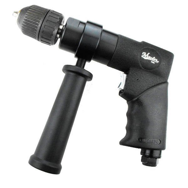 Master Palm Heavy Duty 1/2" Air Drill, 800 Rpm, side Handle with Jacobs Quick Change Chuck, , Non-Reversible