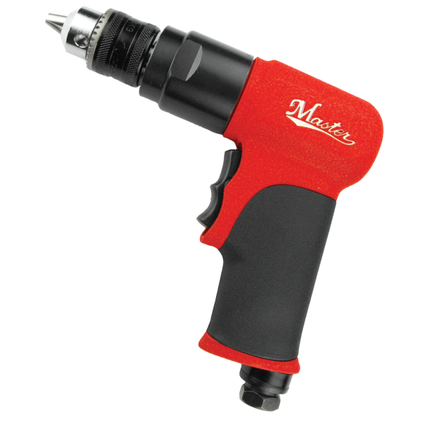 Master Palm Industrial 3/8-inch Reversible Air Drill with Feather Trigger and Keyed Jacobs Chuck, 1800RPM - 28520