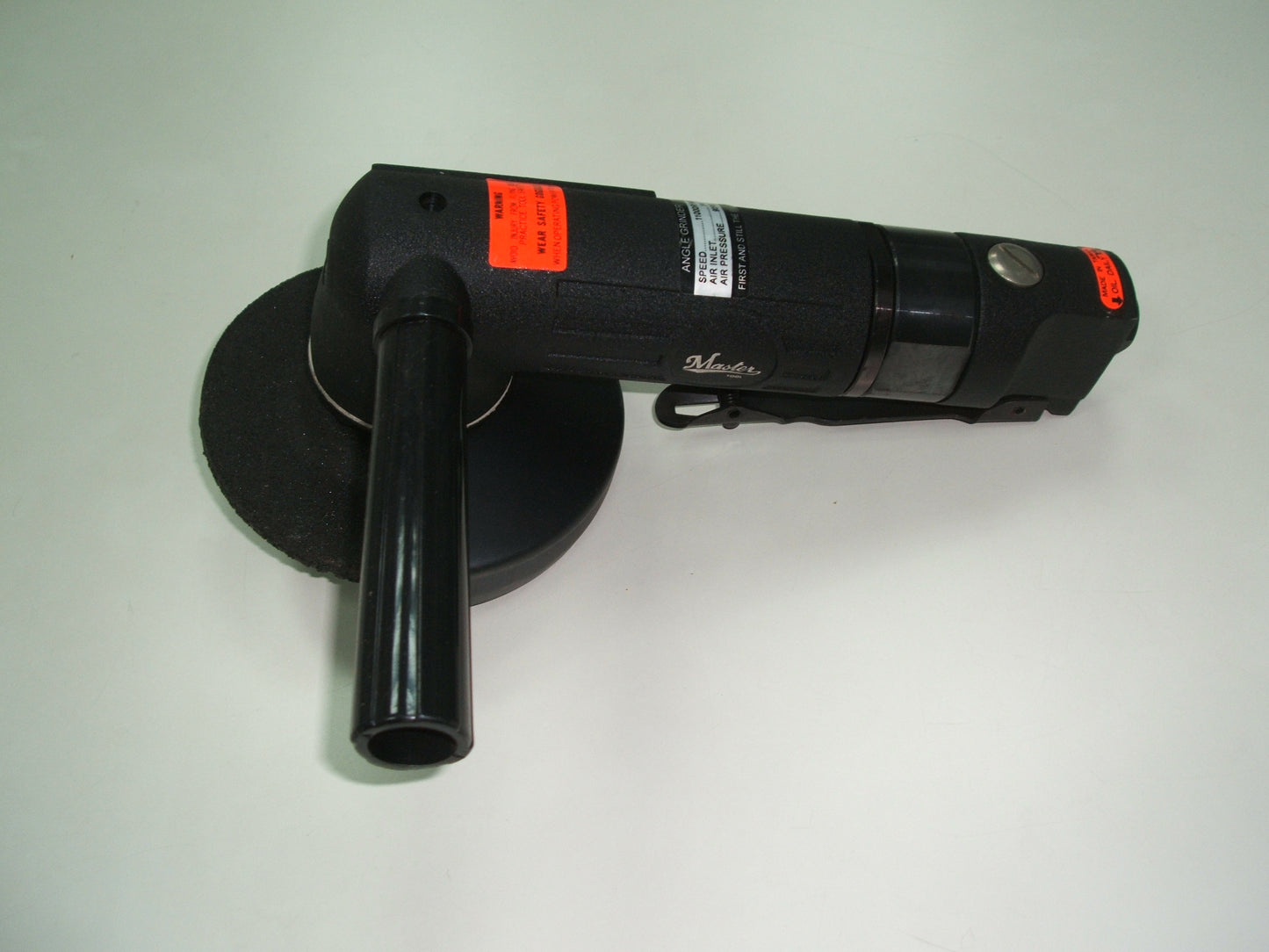Master Palm 5-in Industrial Pneumatic Angle Grinder with side Handle, 1 Horsepower
